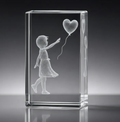 Crystal Engraving – Girl Reaching for Lost Balloon