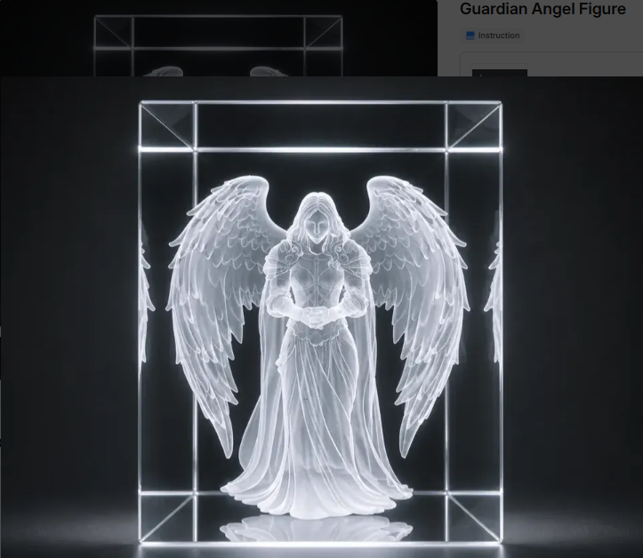 K9 Crystal Angel Engraving — 50×50×80mm Glass Block